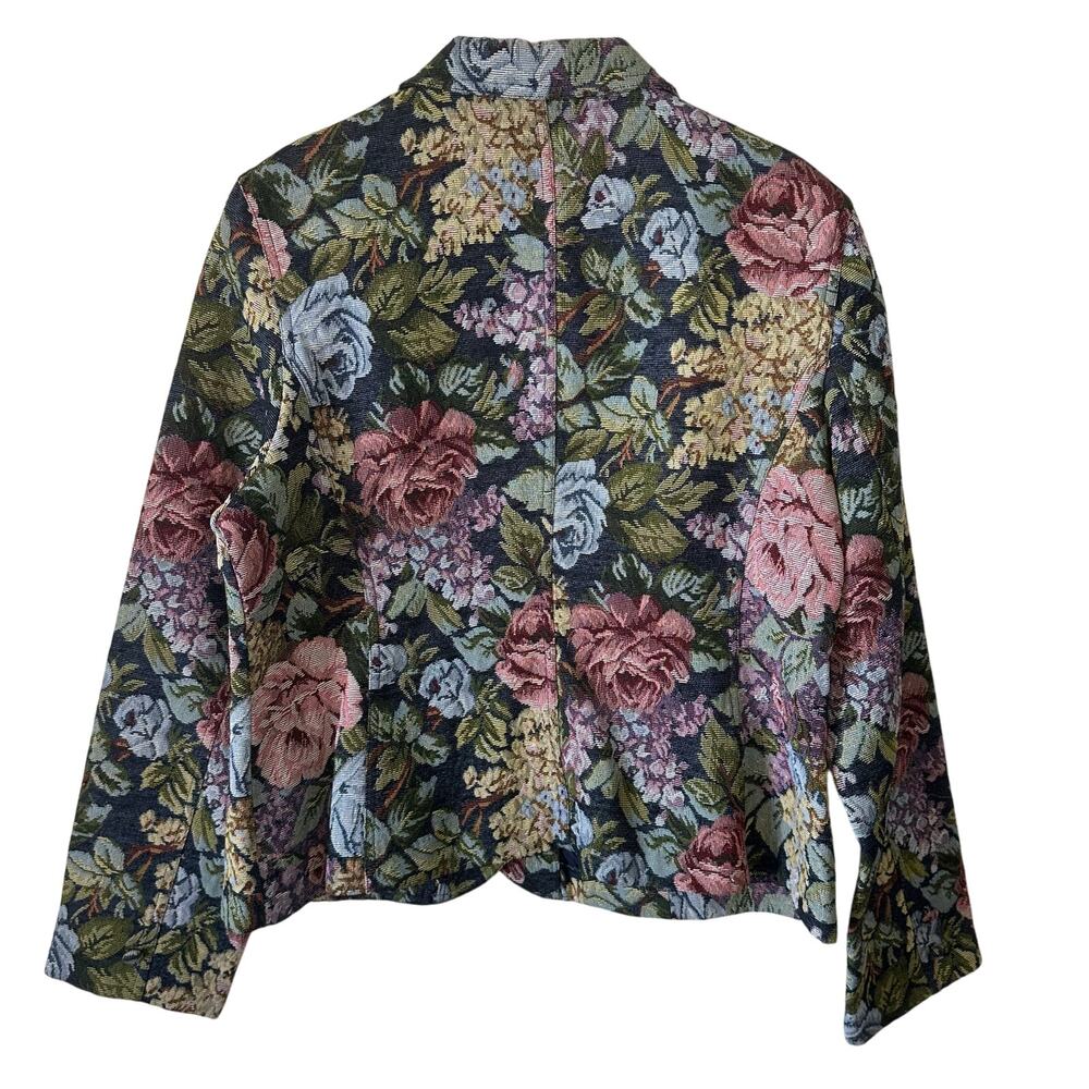 Crazy Horse by Liz Claiborne Vintage Unlined Floral Tapestry Blazer XL - Picture 2 of 9